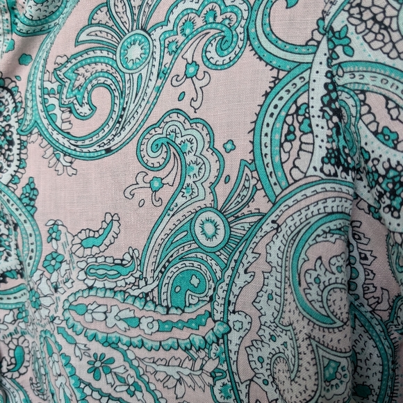 Charter Club Luxury 100% Linen Paisley Print Long Sleeve Button Up Sz M - Picture 6 of 15